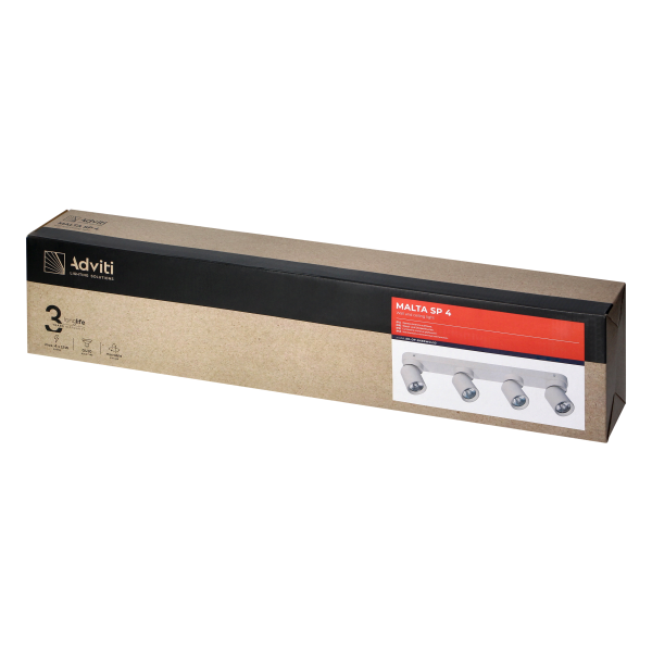 MALTA SP 4, wall and ceiling light, GU10 max. 4x12W, IP20, black